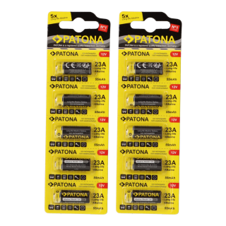 10er Pack (2x5 Stück) 12V 23A Batterien für Fernbedienungen