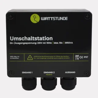 WATTSTUNDE NVS Umschaltstation 16A für Landstrom und Wechselrichter