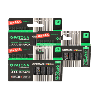30 Stück AAA Alkaline Batterien nebeneinander