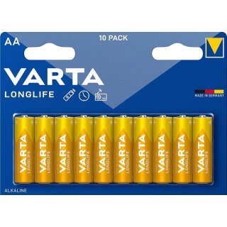 Varta Longlife AA (LR06) Batterien – 10er-Pack | 1,5V Alkaline