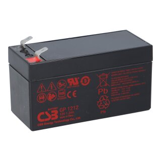 CSB GP1212 – 12V 1,2Ah AGM-Batterie | Kompakter Bleiakku VRLA