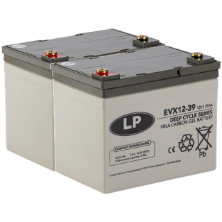 2x Landport LP EVX12039 12V 39Ah AGM-GEL Batterie