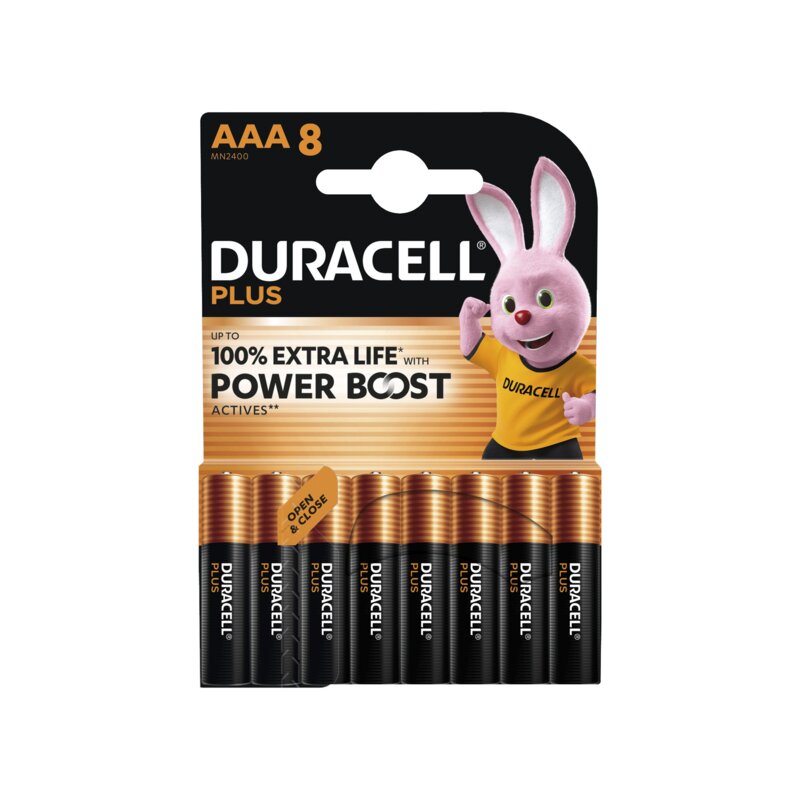 Duracell Schwarz/Gold Alkaline-Micro-Batterie Lr03, 1,5V, Plus, Power Boost, 8 Stück - Bild 5