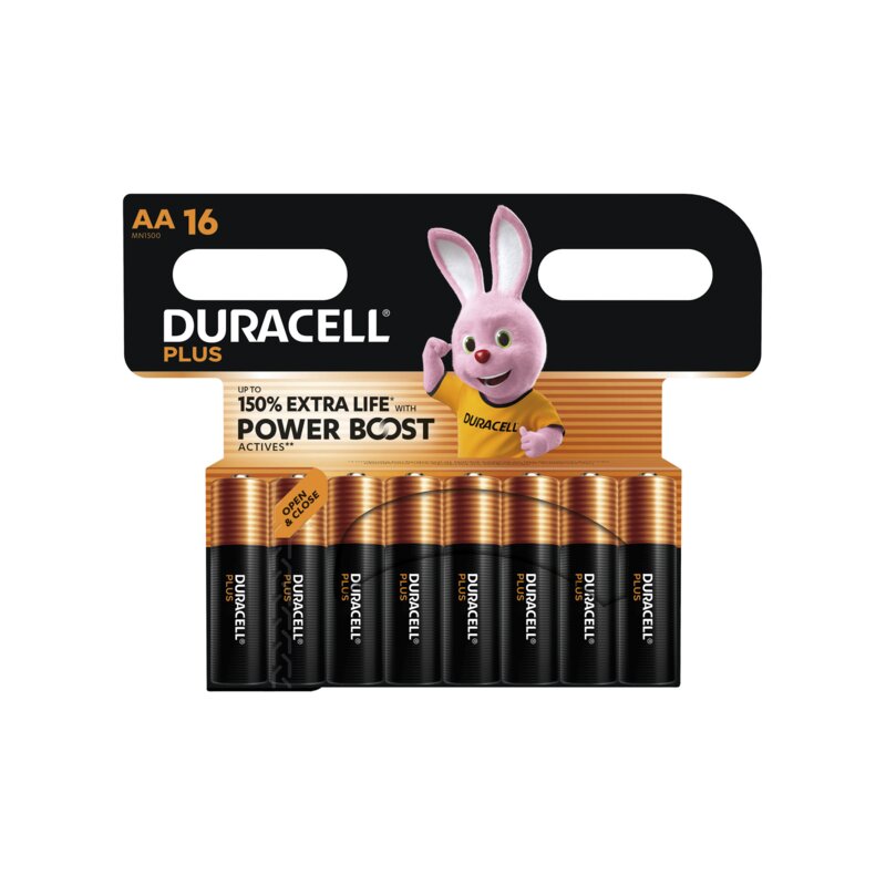 Duracell AA Alkaline Batterien Plus Extra Life LR06 1,5 V 16 Stück - Bild 7
