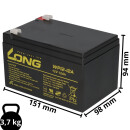 96x (1/2 Palette) Kung Long VdS WP12-12 12V 12Ah AGM Blei...