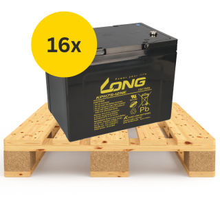 16x (1/2 Palette) Kung Long Akku 12V 75Ah KPH75-12NE M6 AGM Blei wartungsfrei