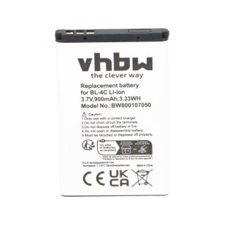 Ersatzakku BBK BL-4C 3,7V 900mAh kompatibel mit vielen Mobilgeräten