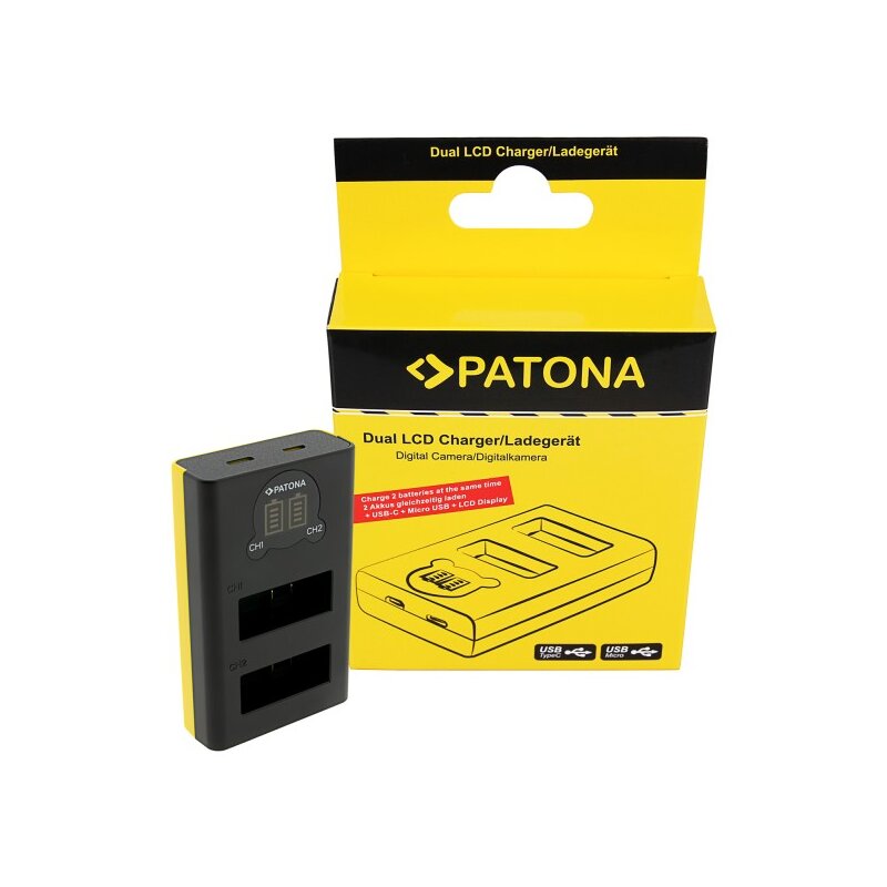 PATONA Dual Ladegerät für Insta360 X4 – inkl. USB-C Kabel