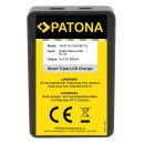 PATONA Triple USB Kamera-Akkuladegerät für...