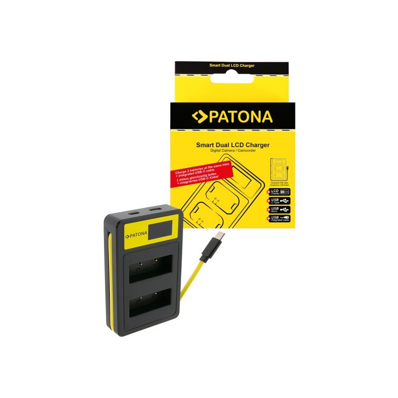 PATONA Dual USB Ladegerät Olympus PS-BLS1 Fuji NP-140