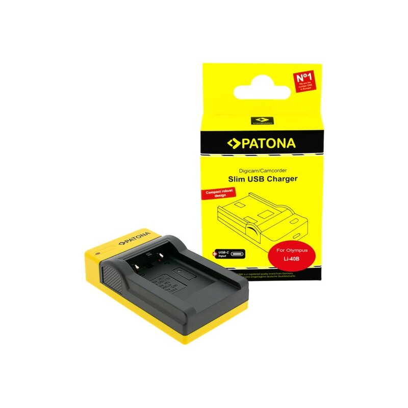 PATONA Slim USB Ladegerät USB-C für Olympus, Nikon, Pentax