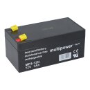 Multipower MP3-12N AGM Blei-Akku mit Faston 4,8 mm Anschluss