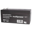 Multipower MPC3-12 AGM Zyklenfester Blei-Akku mit Faston...