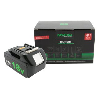 PATONA Premium Akku für Makita BL1850 LED 18V 5.0Ah Ersatzakku Li-Ion für LXT-Serie