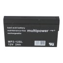 B-Ware Multipower MP2-12SL AGM Bleiakku 12V 2Ah – F4,8 mm