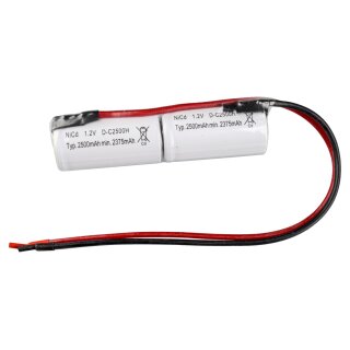 Akku für Notleuchten 2,4V 2500mAh Ni-Cd L1x2