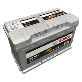 Bosch S5 011 Autobatterie 85Ah 800A Vorderansicht