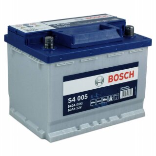 Bosch S4 005 Autobatterie 12V 60Ah 540A Vorderansicht