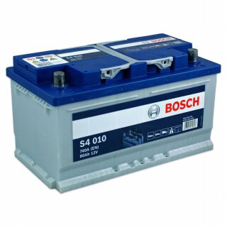 Bosch S4 010 Autobatterie 12V 80Ah 740A Vorderansicht