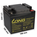Replacement battery for shoprider arthus plus 2x kung...