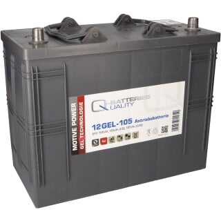 Quality-Batteries 12GEL-105 Antriebsbatterie 12 Volt 105 Ah (5h), 120 AH (20h) Blei-Gel Akku