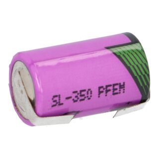 Tadiran Lithium 3,6V Batterie SL 350/T 1/2AA - Zelle, mit Lötfahnen U-Form