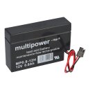 4x Multipower lead battery mp0.8-12h Pb 12v 0.8Ah home and house plug shutter