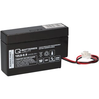 Q Batteries 12LS-0.8 12V 0,8Ah Blei Vlies-Akku AGM mit JST Stecker