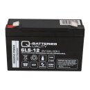 Q-Batteries 6LS-12 6 V 12 Ah AGM Bleiakku VdS G112001