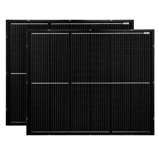 Balkon - Solarmodulset 12V 2x 200W mit dünnem Alu-Rahmen und Metall-Kabelbinder 0% MwSt nach §12 Abs. 3 UstG