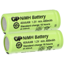 2x GP Akku 2/3 AAA 1,2V / 400mAh GP40AAAM Micro NiMH Akku Höhe 29,7mm