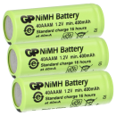 3x GP Akku 2/3 AAA 1,2V / 400mAh GP40AAAM Micro NiMH Akku...