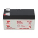 Yuasa NP1.2-12 AGM-Bleiakku 12V 1,2Ah VdS – Faston F1 4,8 mm