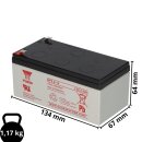 Yuasa NP3.2-12 AGM-Bleiakku 12V 3,2Ah – Faston F1...