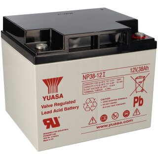 Yuasa Blei-Akku NP38-12I Pb 12V / 38Ah VdS, M5 Innengewinde