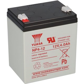 Yuasa Blei-Akku NP4-12 Pb 12V / 4Ah Faston 4,8