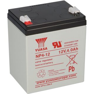 Yuasa Blei-Akku NP4-12 Pb 12V / 4Ah Faston 4,8