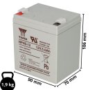 Yuasa Lead battery nph5-12 Pb 12v / 5Ah high current...