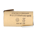 15x XCell Sub-C high-performance battery with z-solder tag - 1.2v 1500 mAh Ni-CD