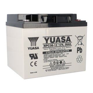 Yuasa Blei-Akku NPC38-12I Pb 12V / 38Ah Zyklenfest, M5 Innengewinde