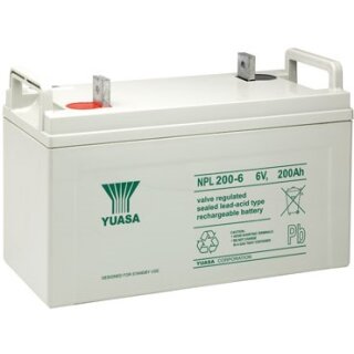 Yuasa Blei-Akku NPL200-6 Pb 6V / 200Ah 10-12 Jahresbatterie M10