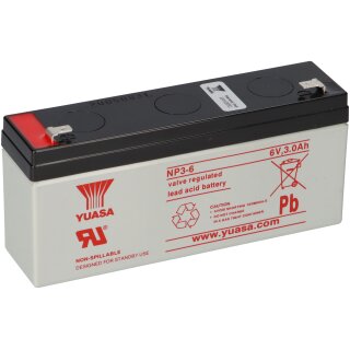 Yuasa Blei-Akku NP3-6 Pb 6V / 3Ah Faston 4,8
