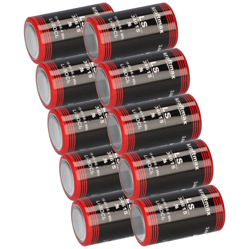 10x XCell Lithium 3,6V Batterie ER34615 D LS33600 Mono
