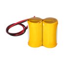Notleuchten-Akku 2,4V 4,5Ah NiCd F1x2 D-Zellen mit Kabel