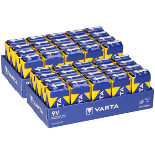 40 x 9V Block Varta Batterie Industrial 4022 - 6LR61 - lose E-Block 2x 20 Stück
