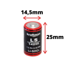 8x Kraftmax Lithium 3,6V Batterie LS14250 1/2 AA - Zelle ER14250 Li-SOCl2