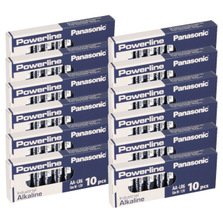 120x MIGNON AA LR6 MN1500 Batterie PANASONIC POWERLINE INDUSTRIAL 3133mAh 12x10er Pack