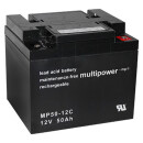 1x Multipower Blei-Akku MP50-12C Pb 12V 50Ah Zyklenfest...