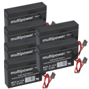 6x Multipower Blei-Akku MP0,8-12H Pb 12V 0,8Ah Heim und...