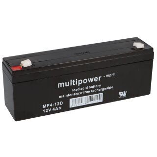 Multipower Blei Akku MP4 12D Pb 12V 4Ah Faston AGM